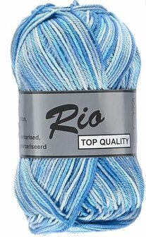 Garen Rio gemerceriseerd katoen blauw gem&ecirc;leerd 100% katoen