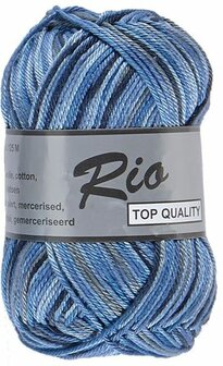 Garen Rio gemerceriseerd katoen blauw-marine gem&ecirc;leerd 100% katoen